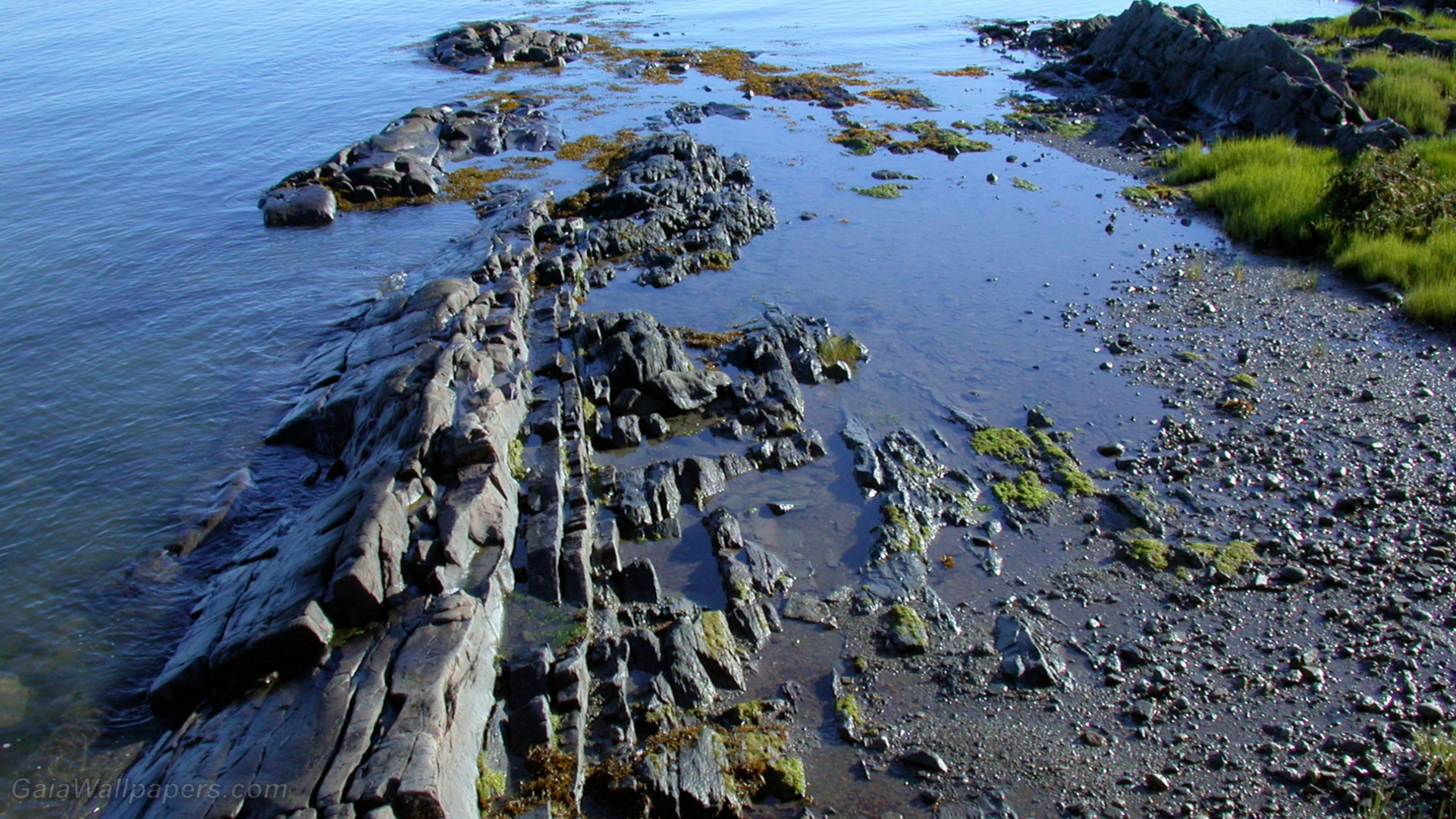Very old stones on the shores of the St-Lawrence River - Free desktop wallpapers