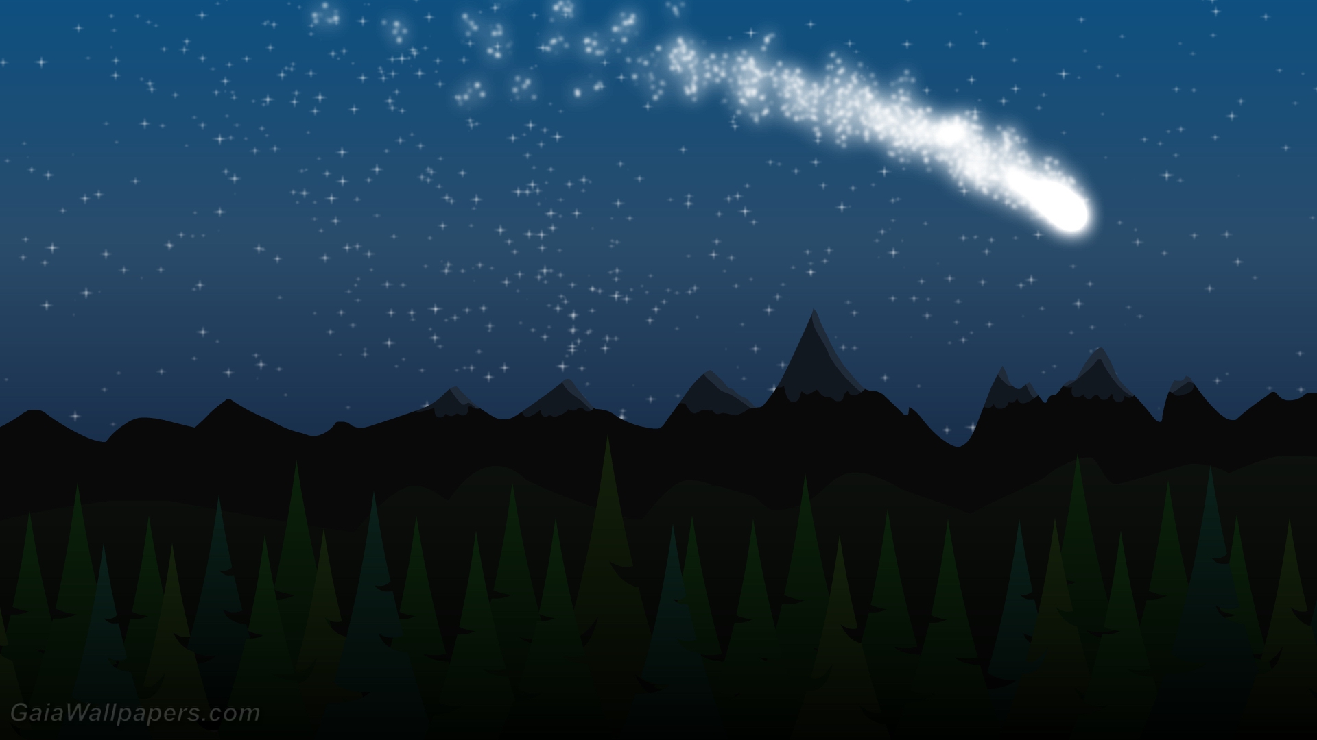 Comet in the starry sky - Free desktop wallpapers