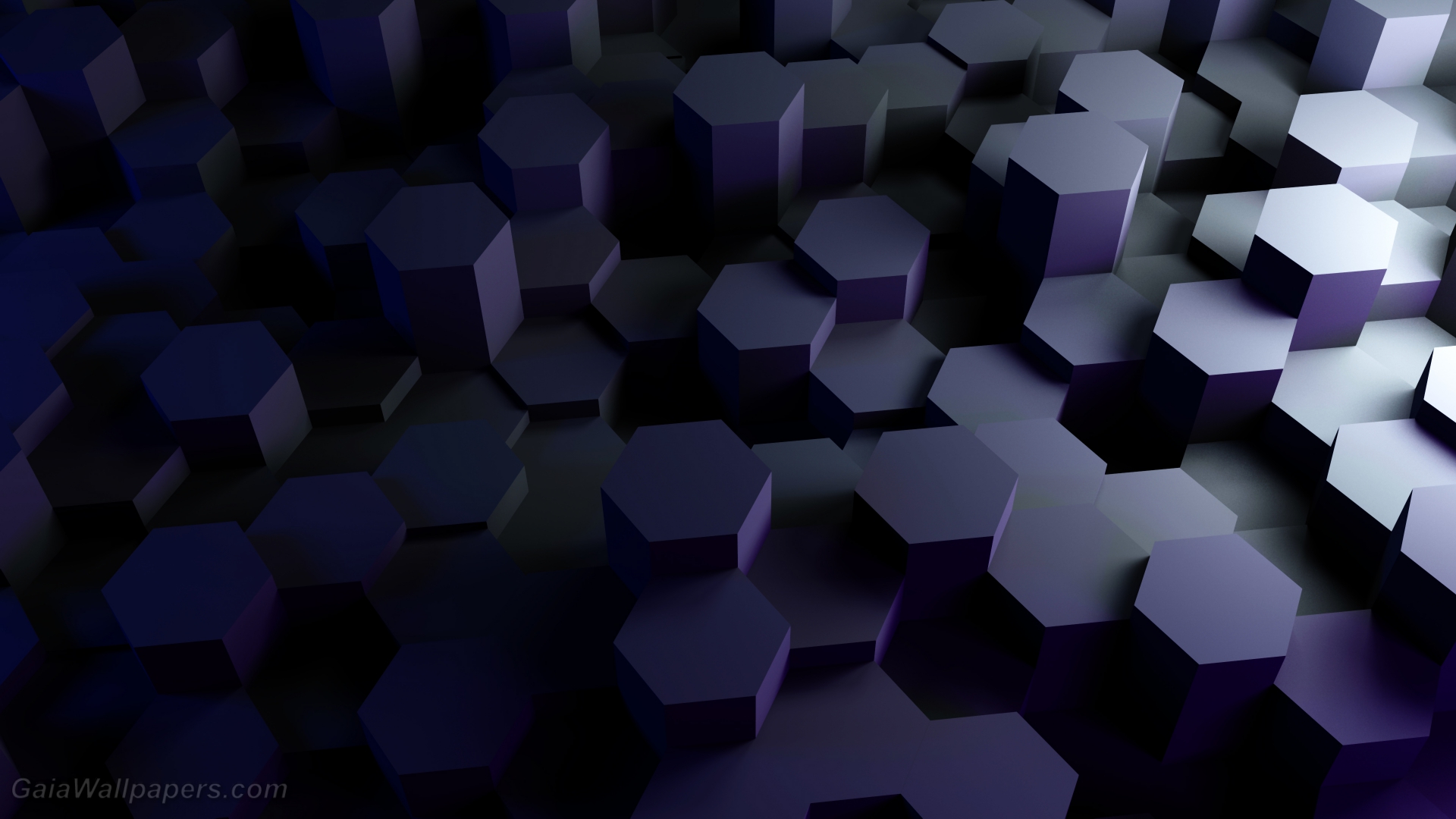 Columns of hexagons between the shadow and the light - Free desktop wallpapers