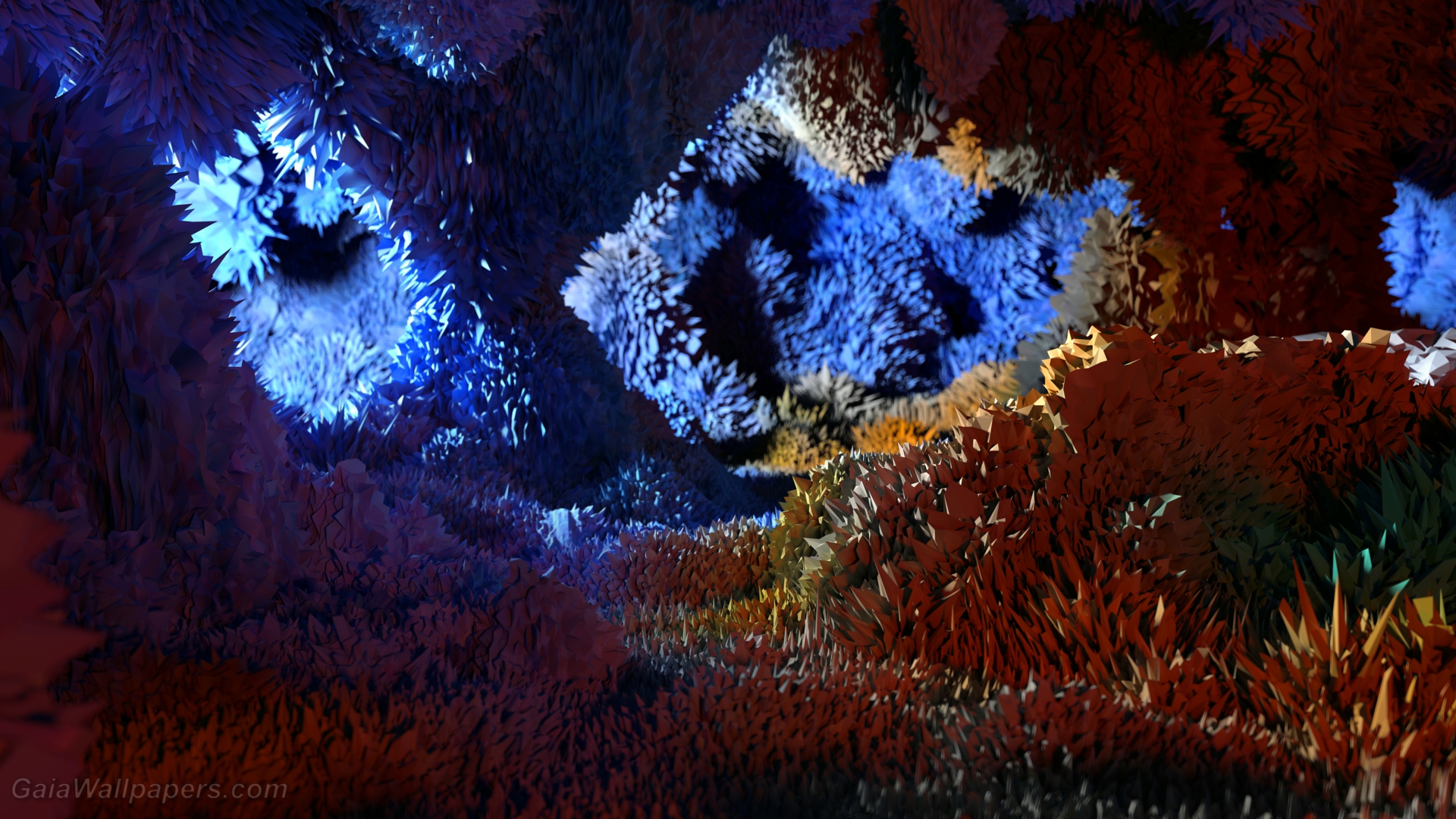 Grotte avec des cristaux incroyables hérissés - Fonds d'écran gratuits