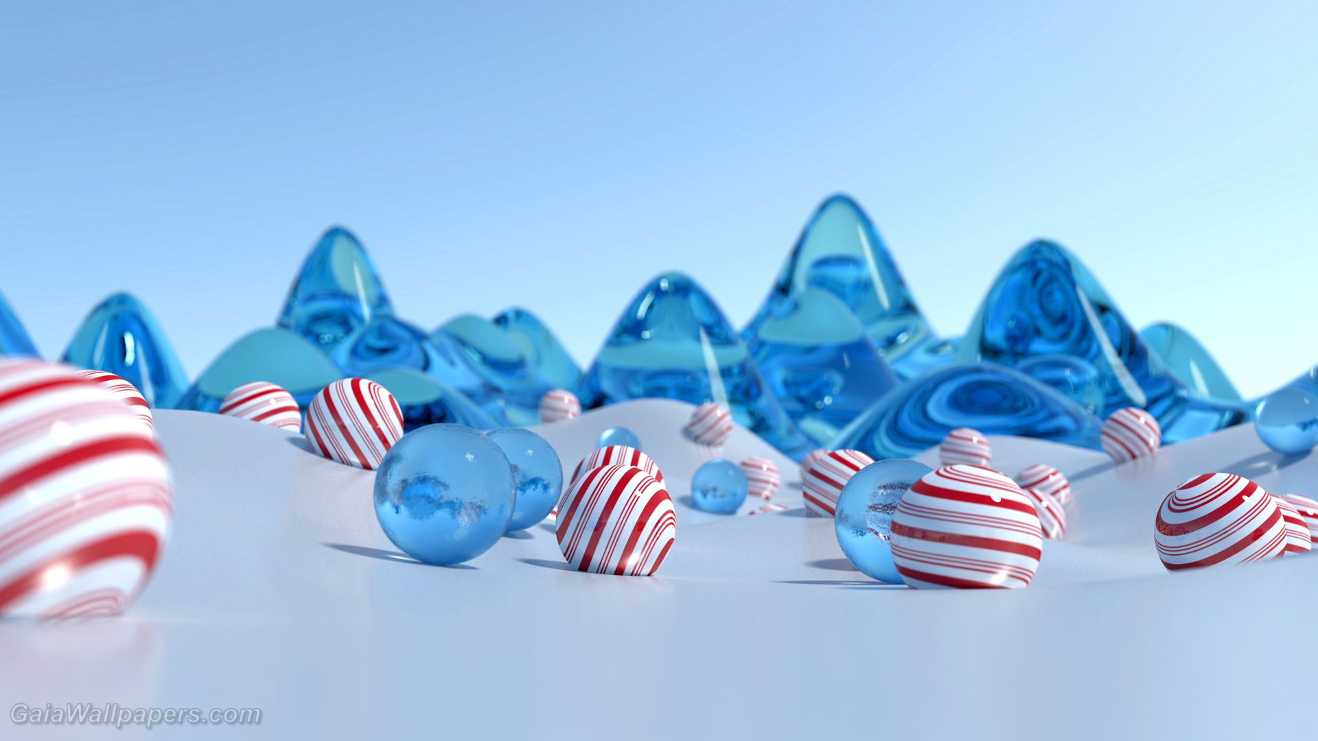 Perles de bonbons dans la terre glacée - Fonds d'écran gratuits