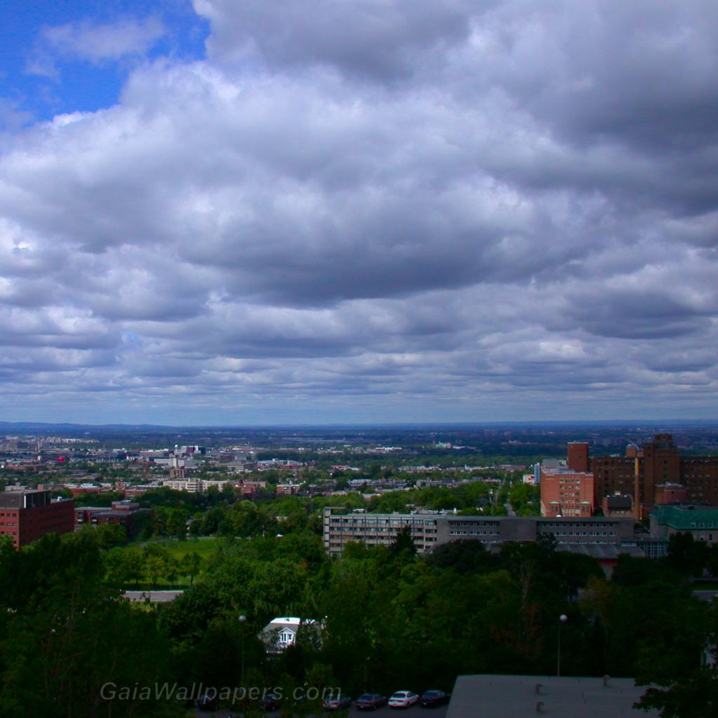 Montréal vu à partir de l'Université de Montréal - Fonds d'écran gratuits