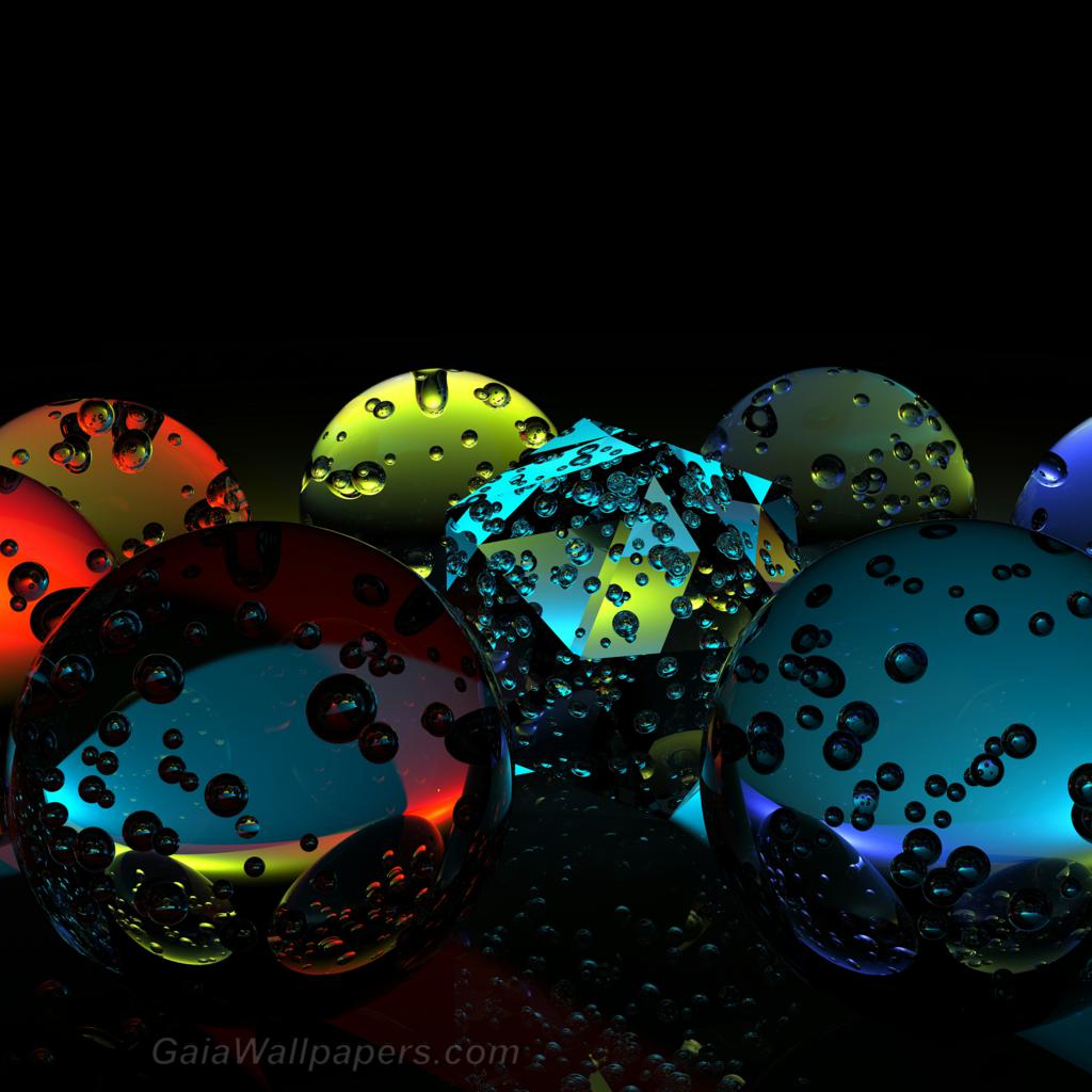 Formes colorées de verre avec des cavités d'air - Fonds d'écran gratuits