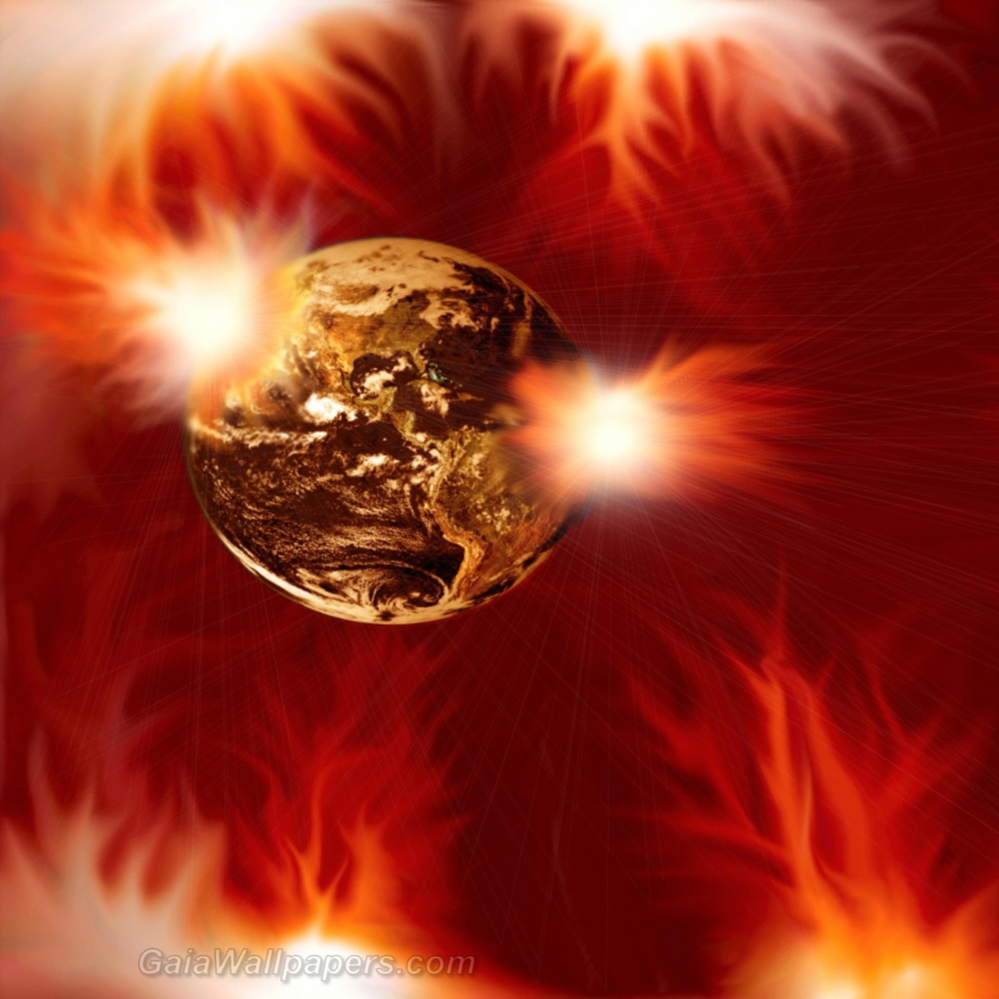 Lost earth in a fire universe - Free desktop wallpapers