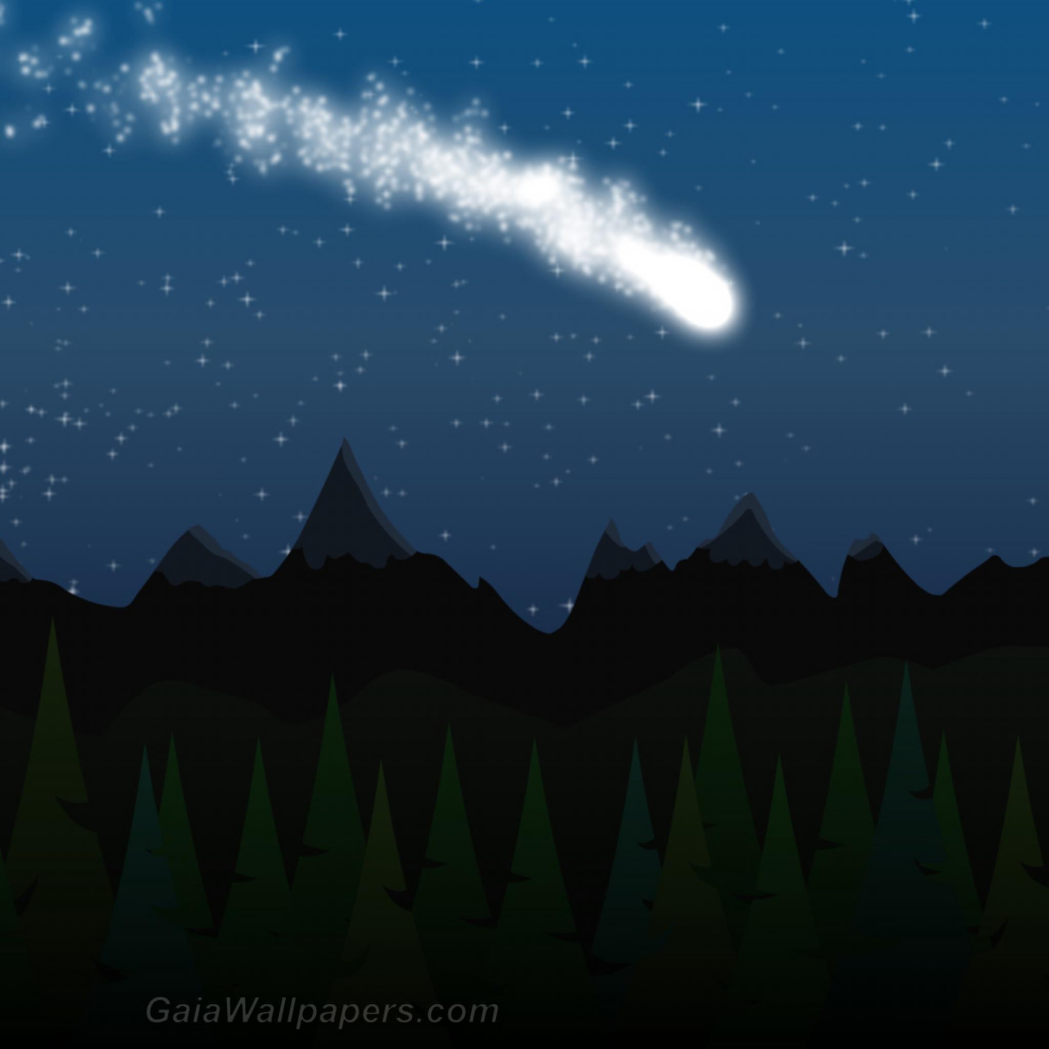 Comet in the starry sky - Free desktop wallpapers