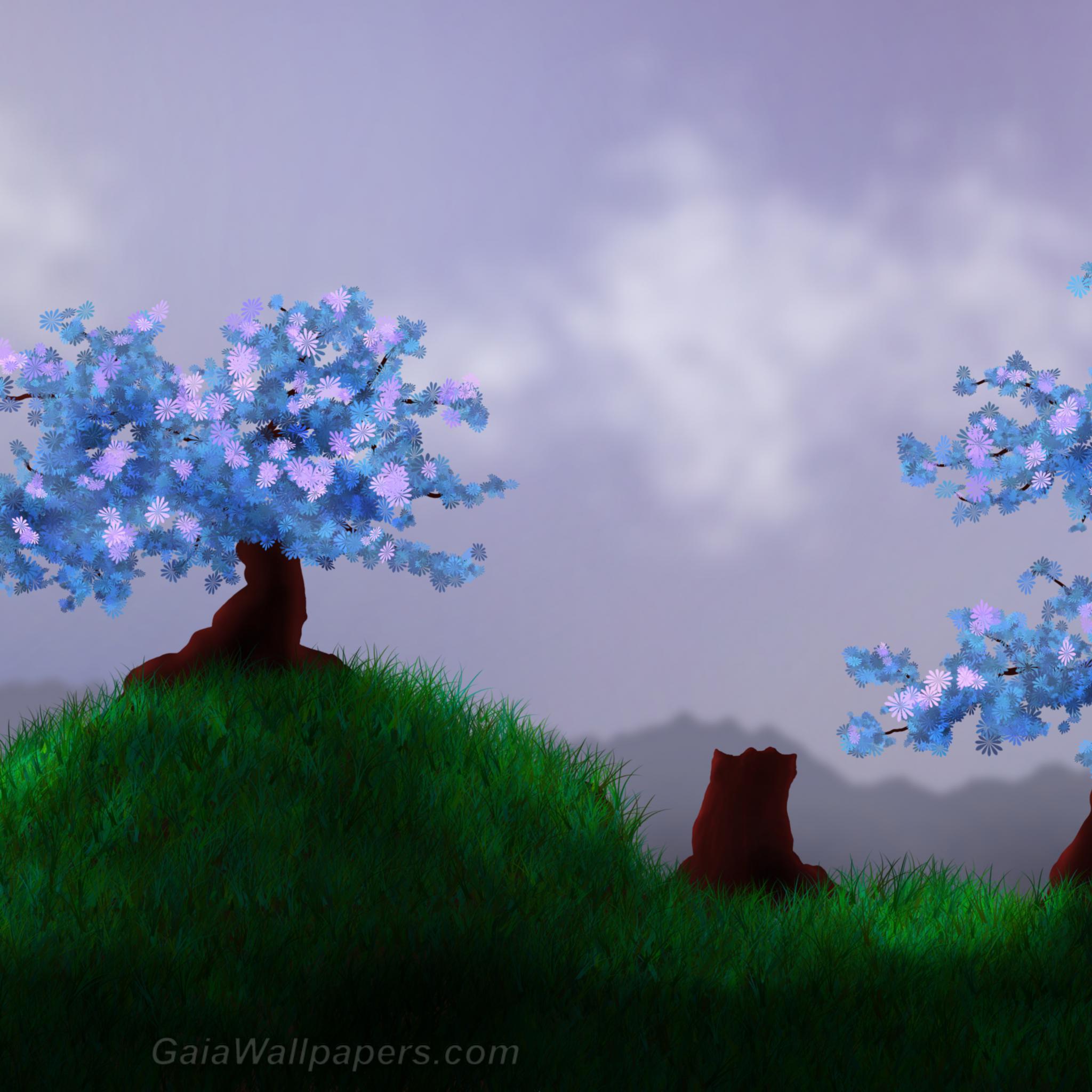 Trees in bloom in a world of serenity - Free desktop wallpapers