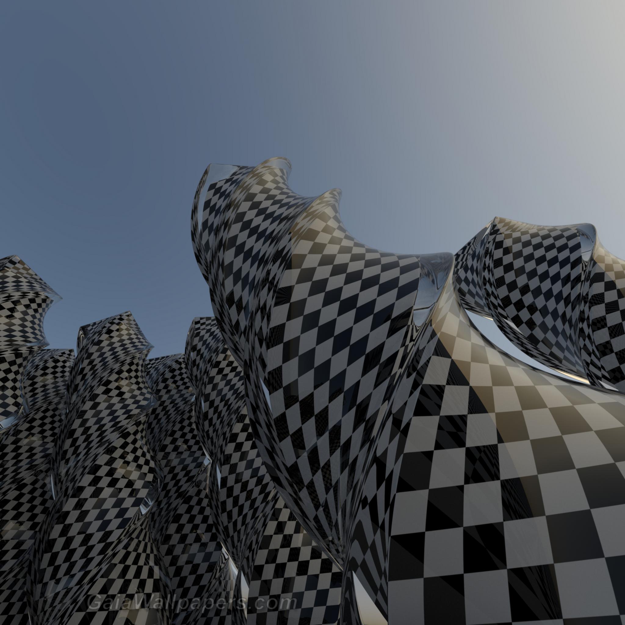 Glass chessboard skyscrapers - Free desktop wallpapers