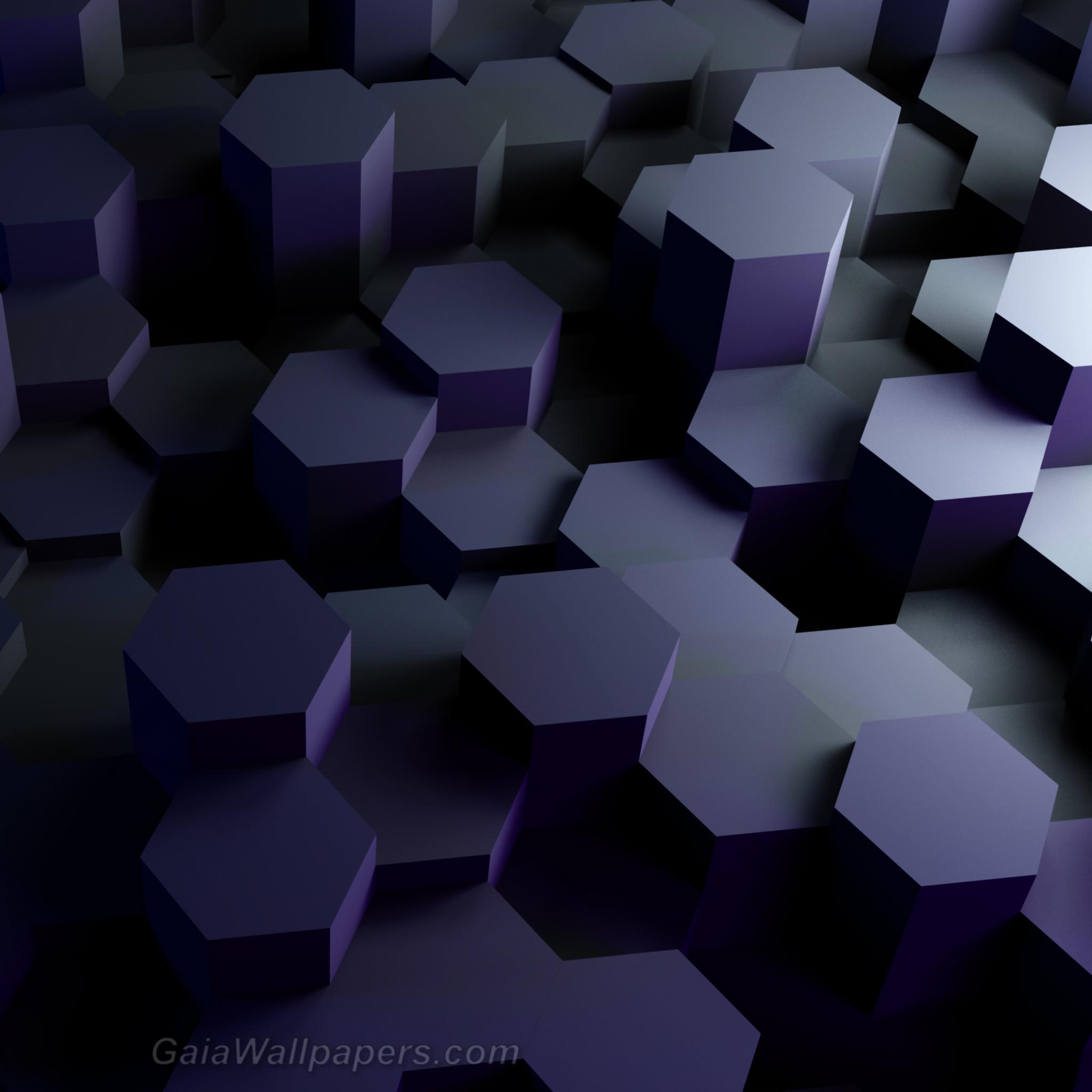 Colonnes d'hexagones entre l'ombre et la lumière - Fonds d'écran gratuits
