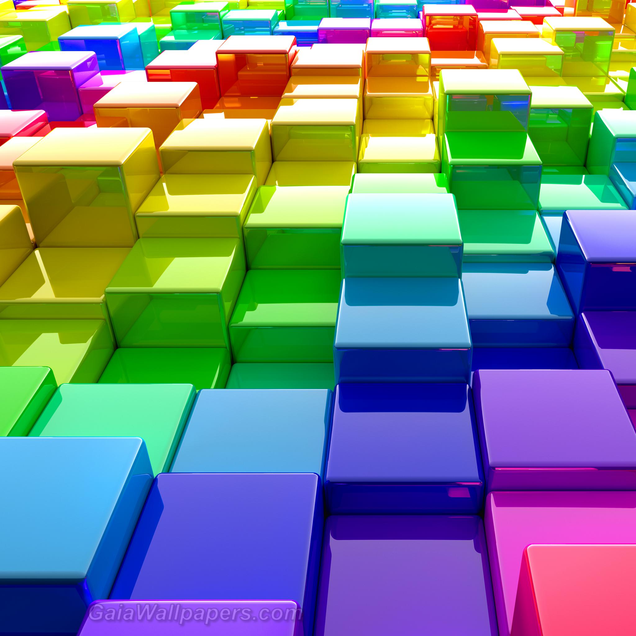 Matrice arc-en-ciel de cubes de couleur - Fonds d'écran gratuits