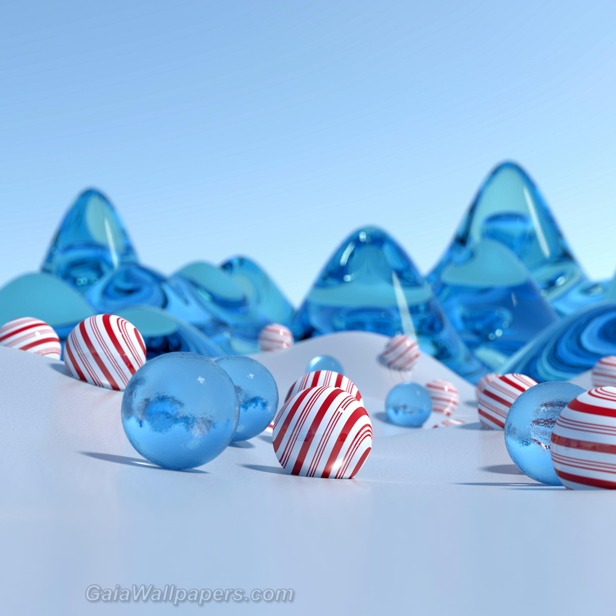 Perles de bonbons dans la terre glacée - Fonds d'écran gratuits