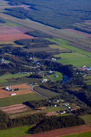 Village du Québec vu des airs - Fonds d'écran gratuits