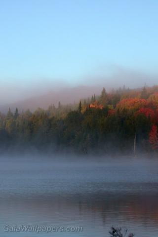 Dissipating fog over the lake - Free desktop wallpapers