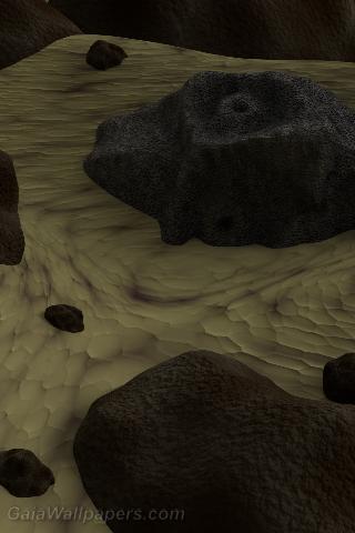 Visage de pierre oublié dans le sable - Fonds d'écran gratuits