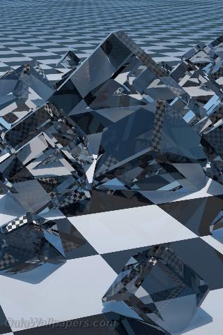 Glass cubes on the checkerboard - Free desktop wallpapers