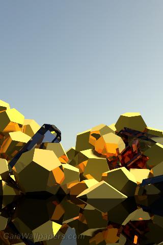 Dodecahedron pyrite with crystals - Free desktop wallpapers