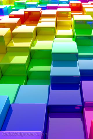 Rainbow matrix of color cubes - Free desktop wallpapers