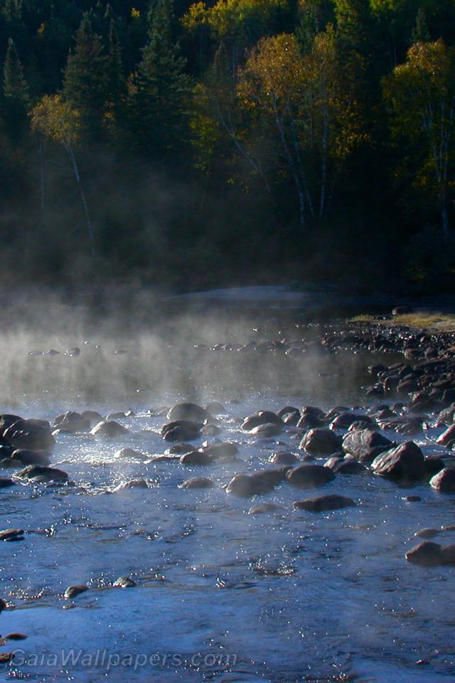 Ruisseau brumeux rocailleux - Fonds d'écran gratuits