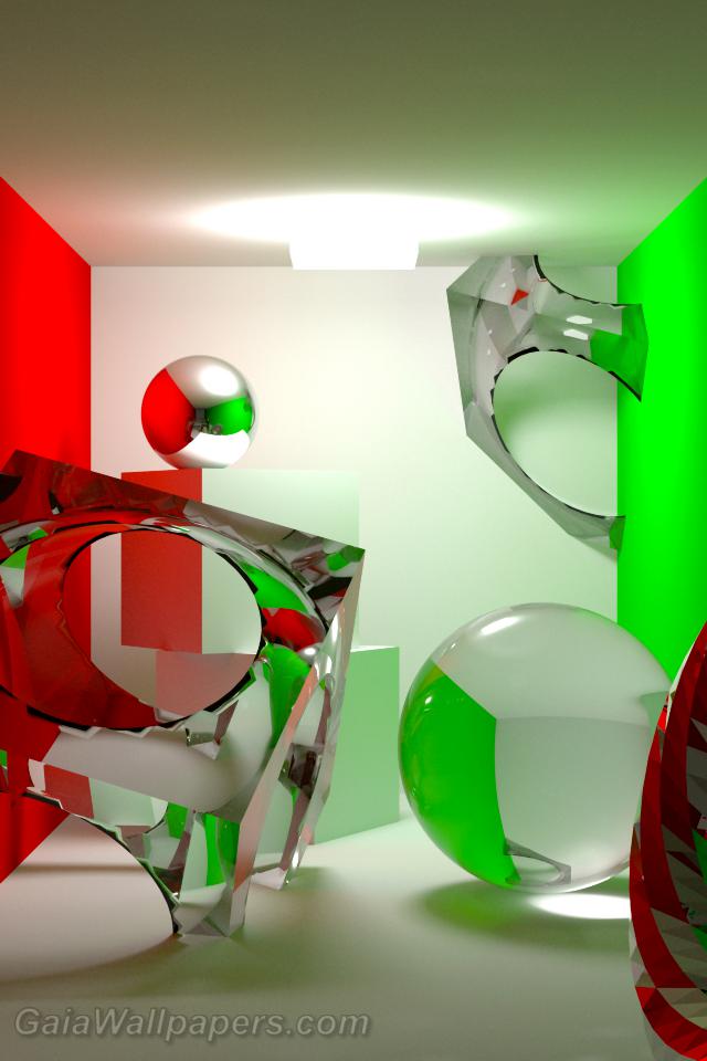 Ray tracing room with glass - Free desktop wallpapers
