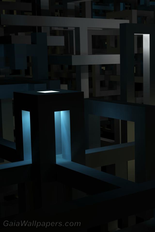 Labyrinth of 3D bridges - Free desktop wallpapers