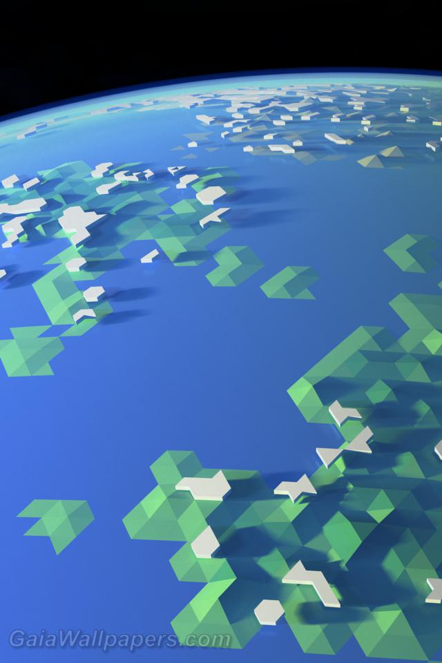 Terre polygonale dans l'espace - Fonds d'écran gratuits
