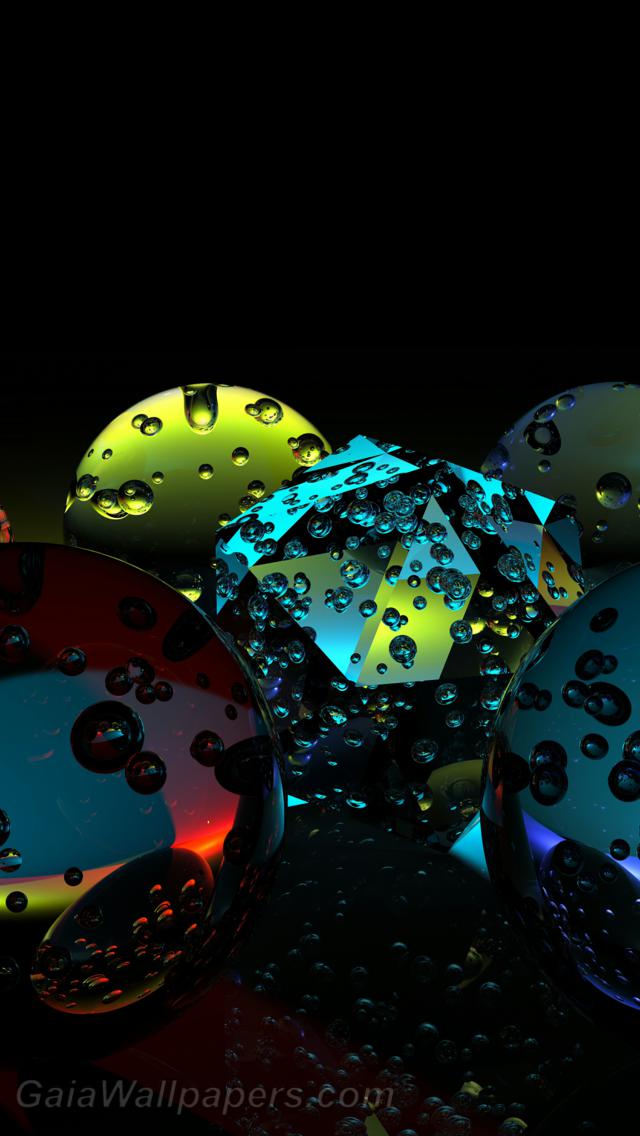 Colorful glass shapes with air cavities - Free desktop wallpapers