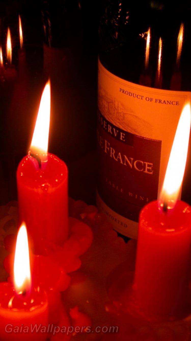 Candles and wine - Free desktop wallpapers