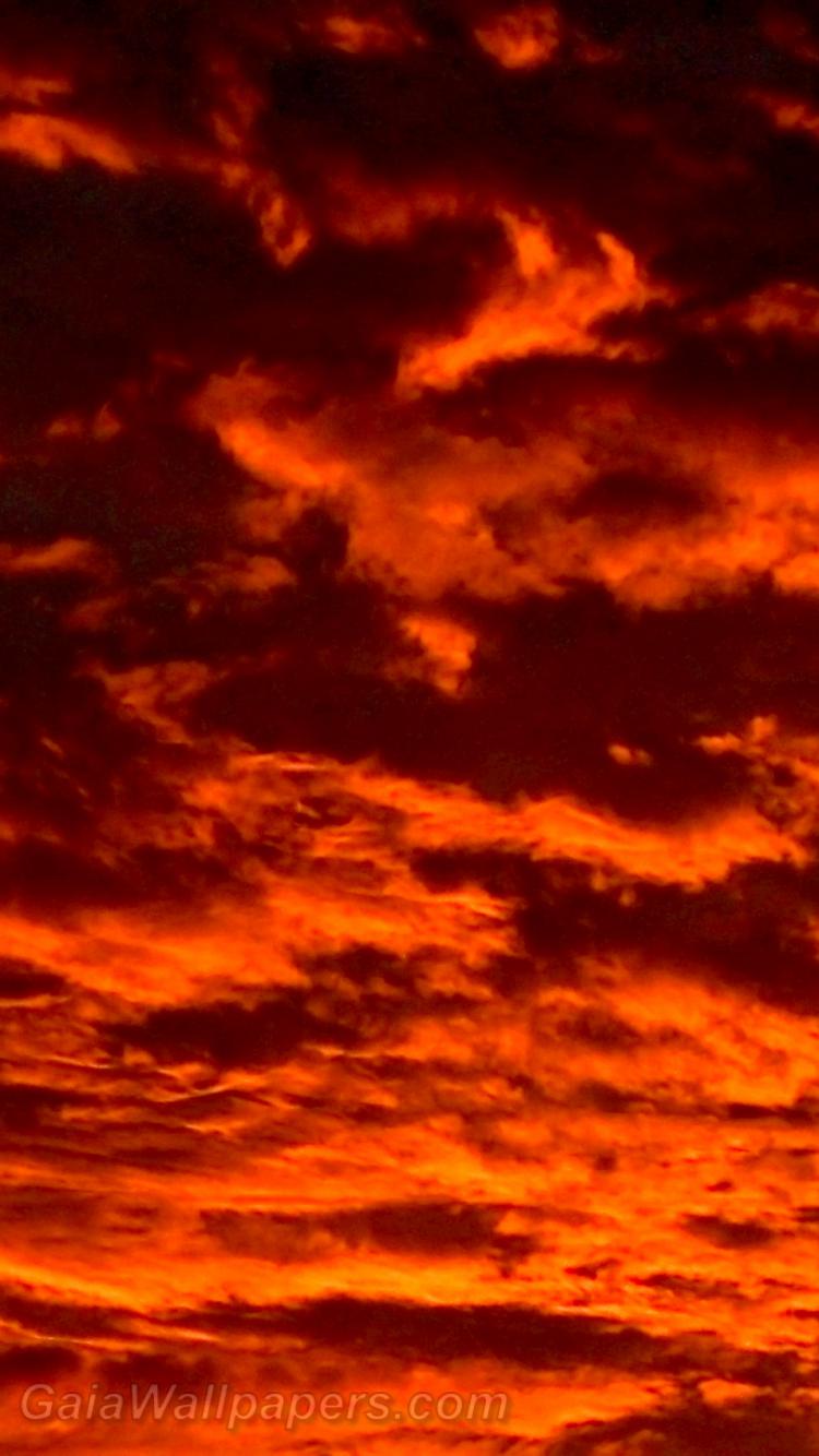 Incandescent sunset with clouds of fire - Free desktop wallpapers