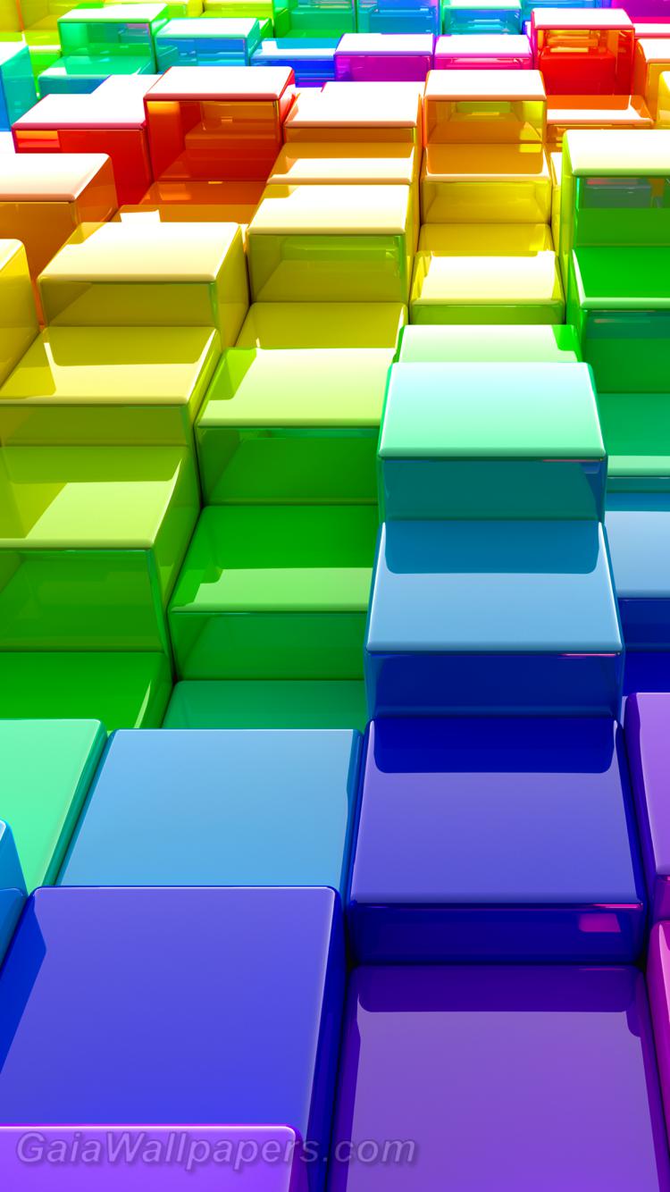 Matrice arc-en-ciel de cubes de couleur - Fonds d'écran gratuits
