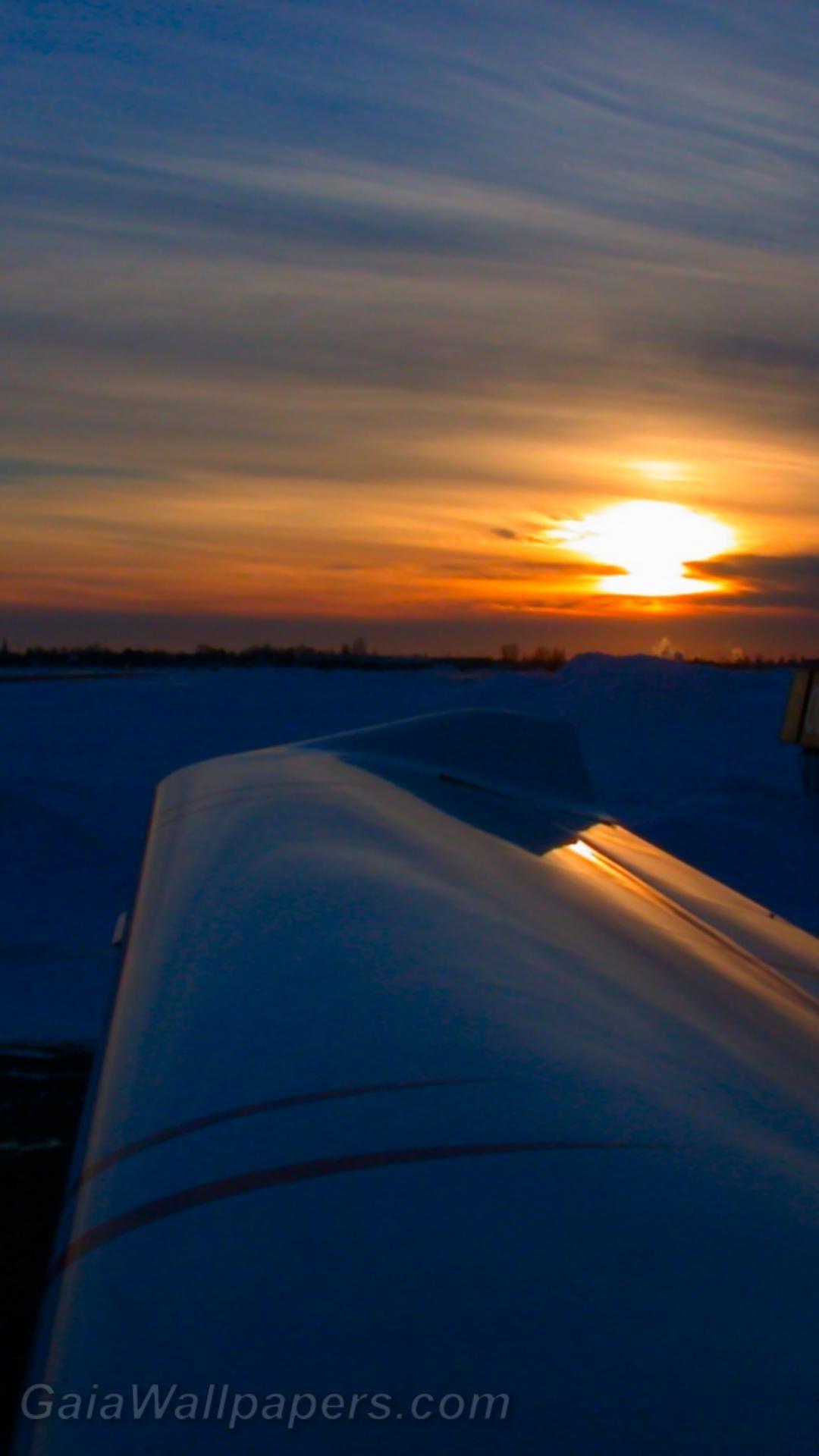 Coucher de soleil d'hiver après un tour d'avion - Fonds d'écran gratuits