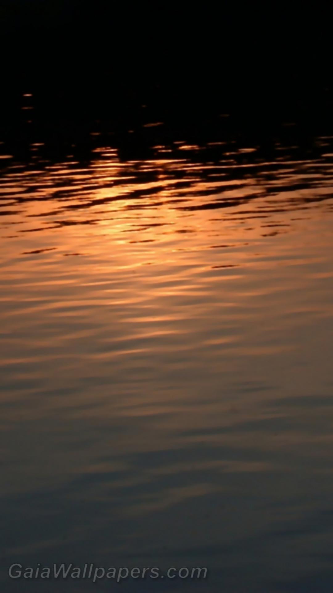 Vagues d'eau déformant le coucher du soleil - Fonds d'écran gratuits