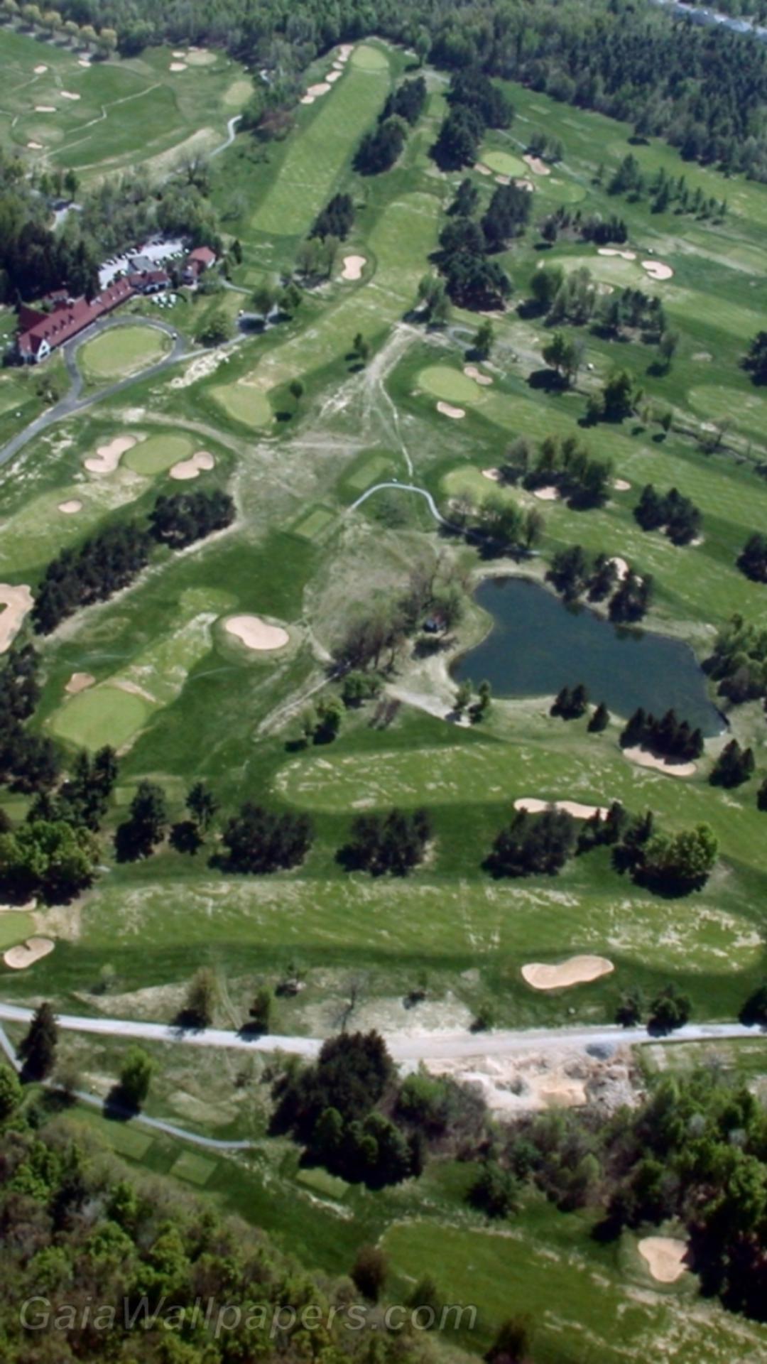 Aerial view of a golf - Free desktop wallpapers