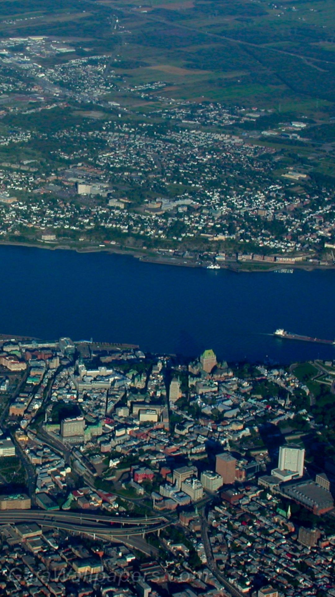 Quebec city seen from the air - Free desktop wallpapers