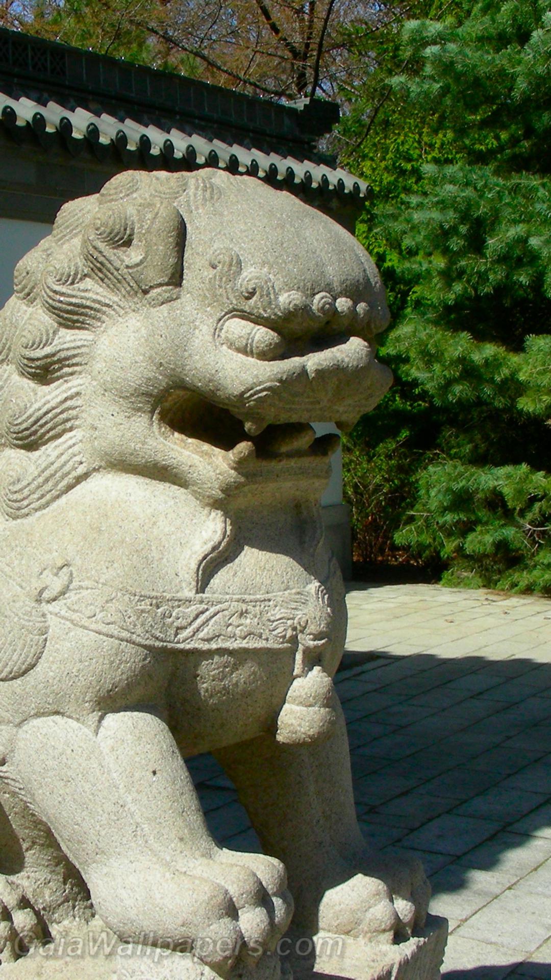 Statue de lion gardien impérial - Fonds d'écran gratuits