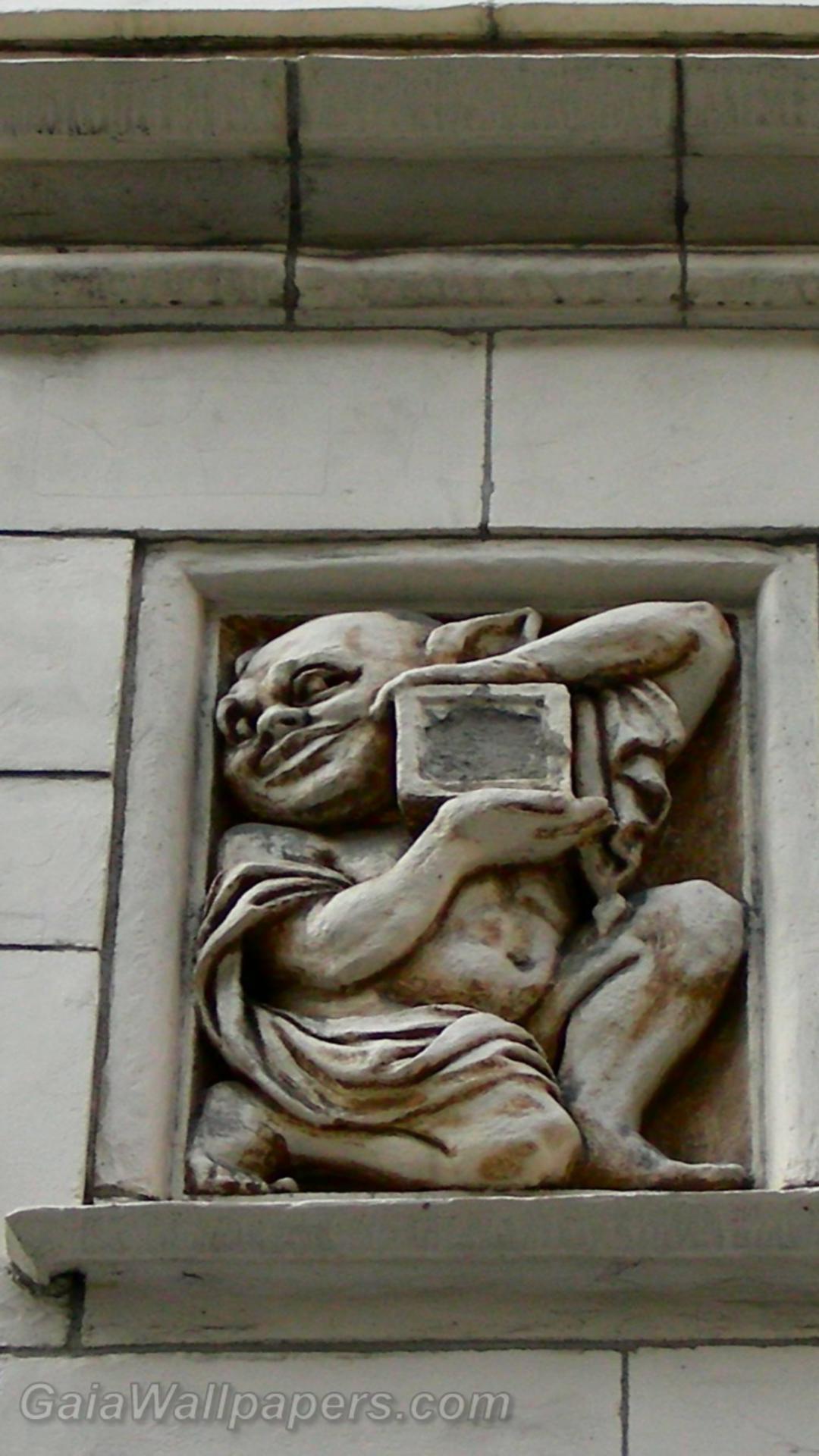 Statue dans le mur - Fonds d'écran gratuits