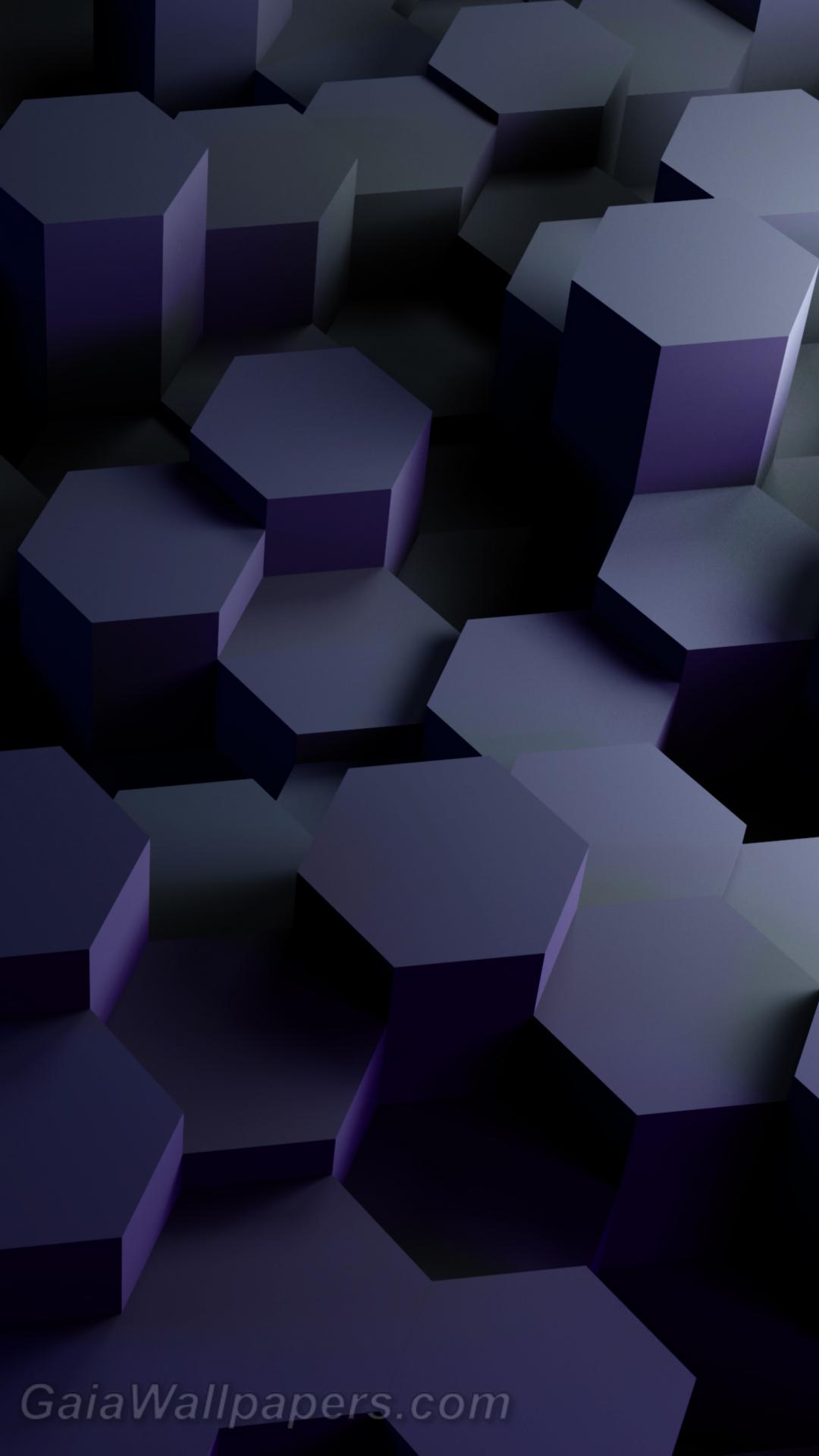 Columns of hexagons between the shadow and the light - Free desktop wallpapers