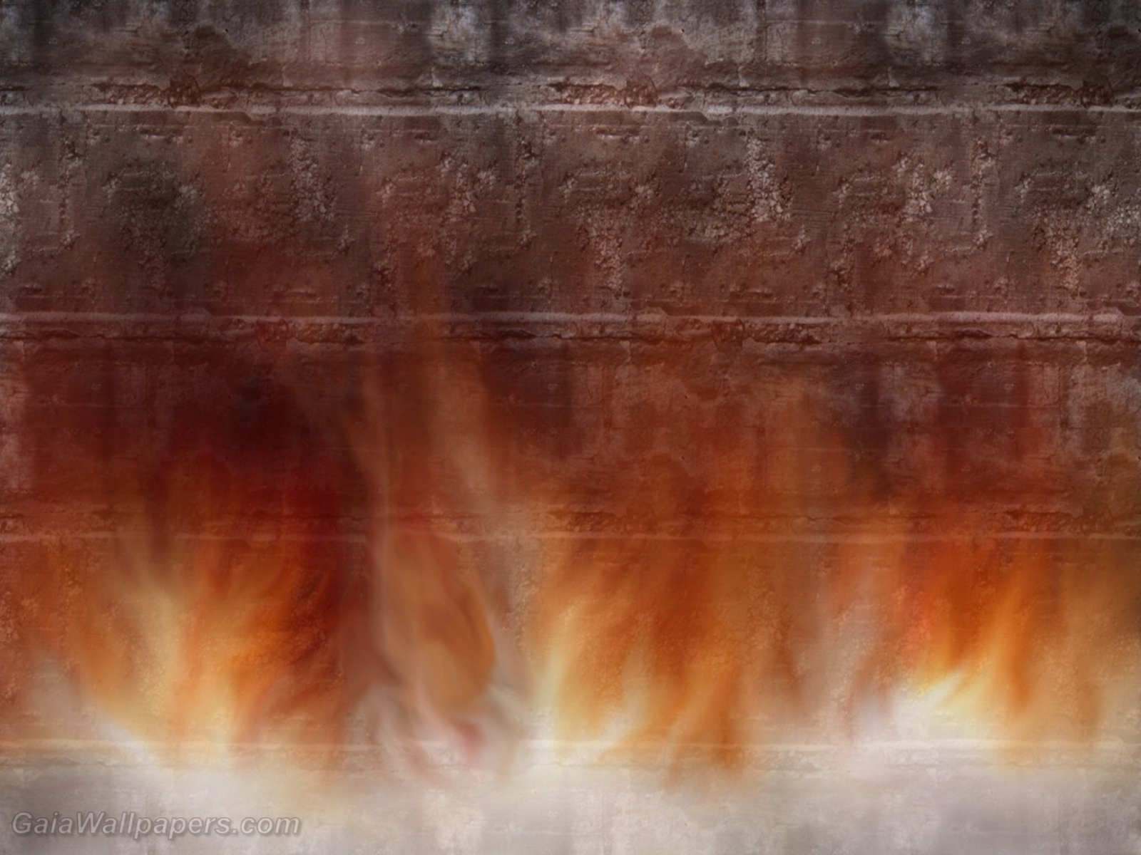 Fire on the stone wall - Free desktop wallpapers