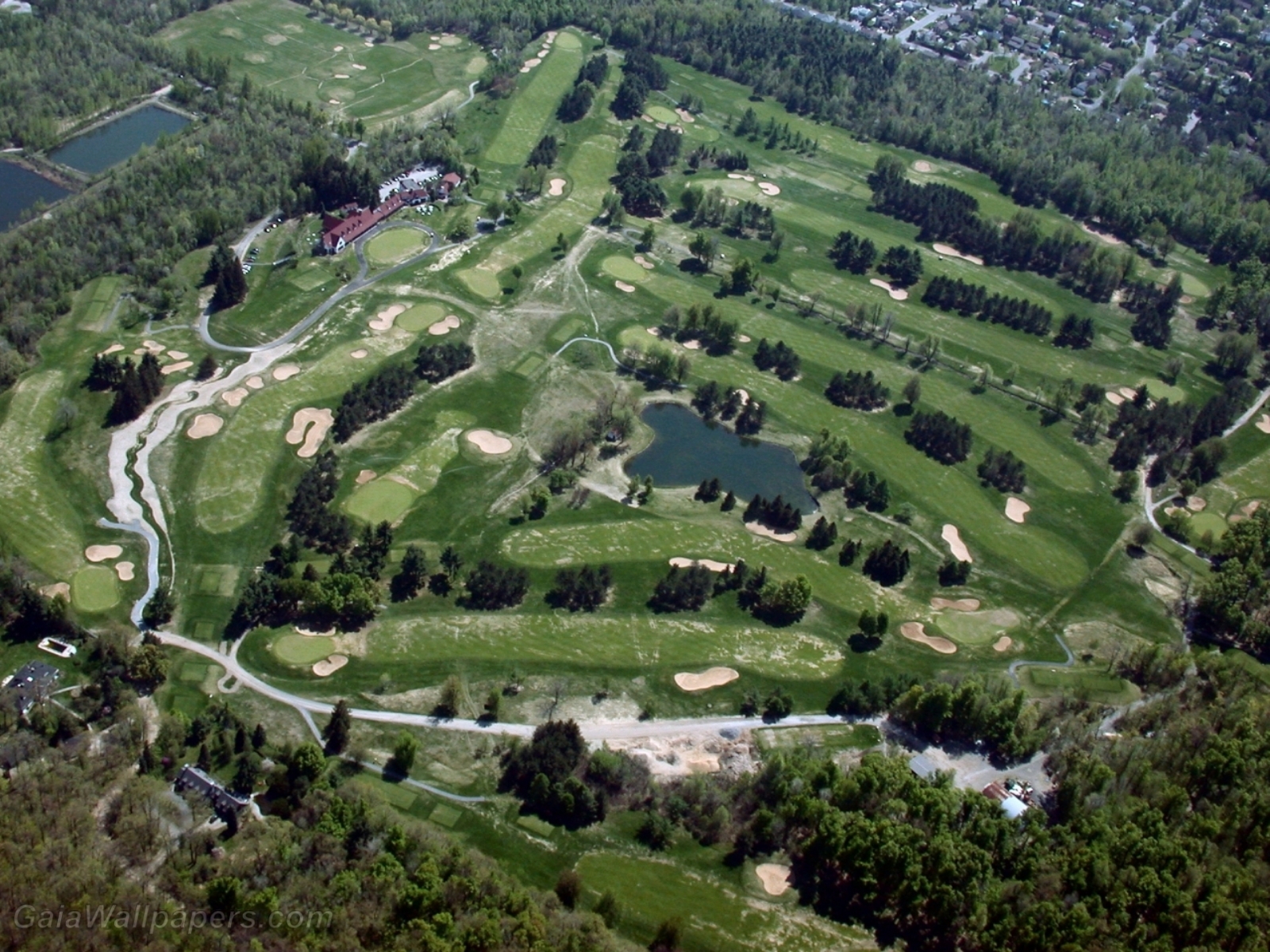 Aerial view of a golf - Free desktop wallpapers