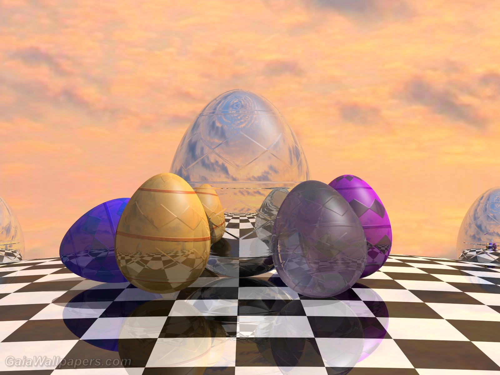 Virtual Easter eggs - Free desktop wallpapers