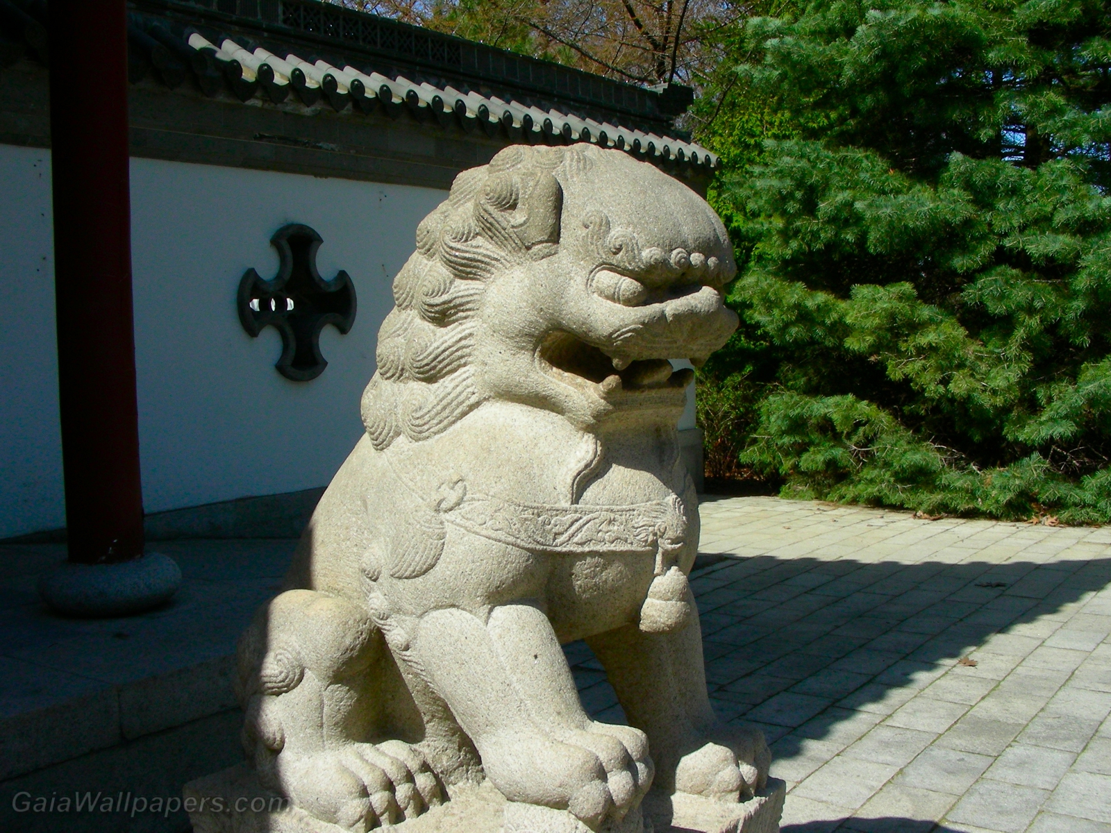 Statue de lion gardien impérial - Fonds d'écran gratuits