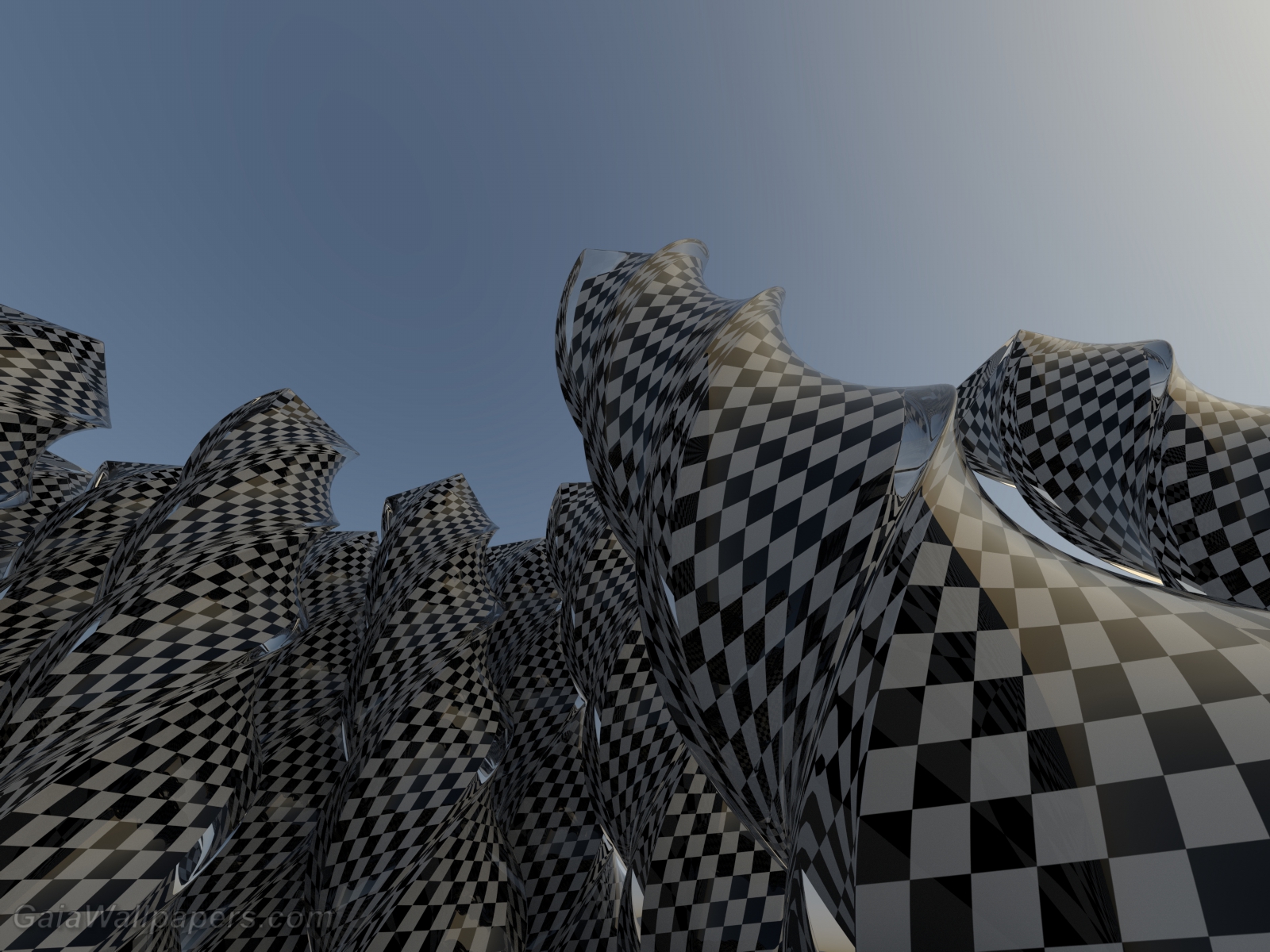 Glass chessboard skyscrapers - Free desktop wallpapers