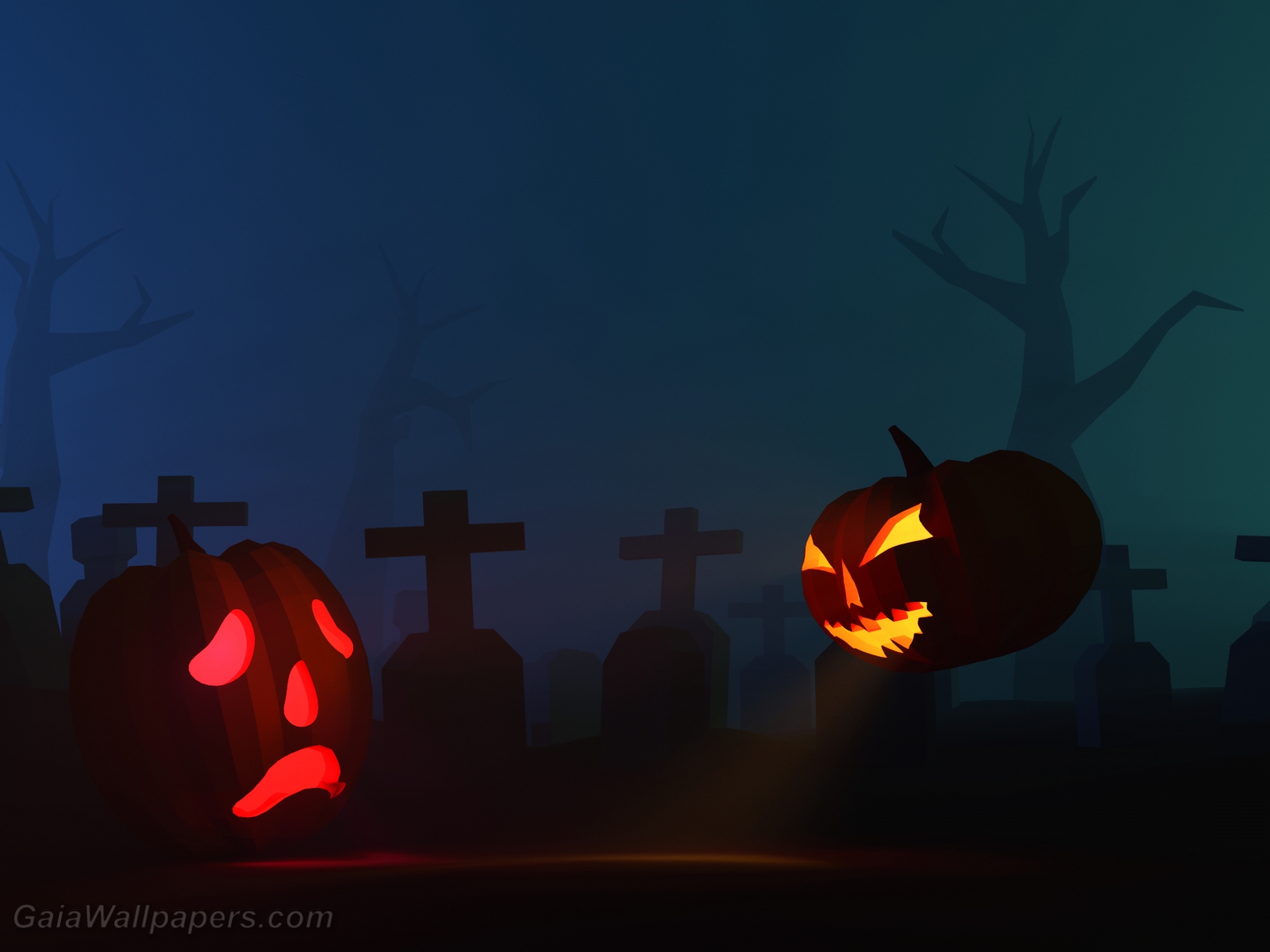 Spooky pumpkin cemetery - Free desktop wallpapers