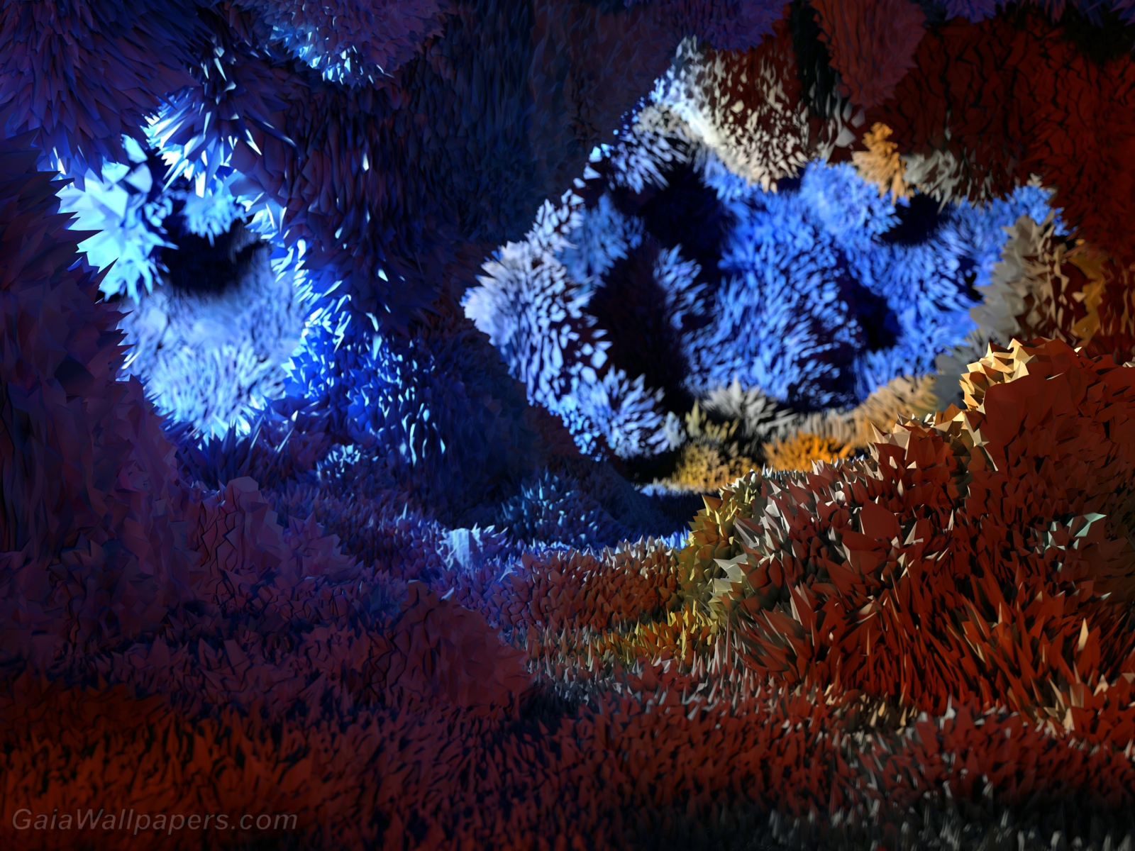 Cave with incredible spiky crystals - Free desktop wallpapers