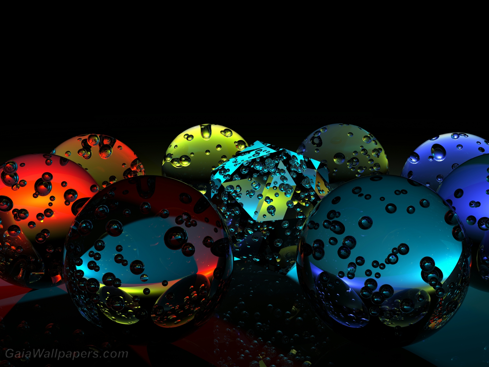 Colorful glass shapes with air cavities - Free desktop wallpapers