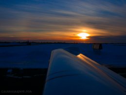 Winter sunset after a ride in airplane desktop wallpapers