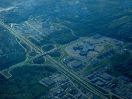 Félix-Leclerc highway city seen from an airplane desktop wallpapers