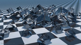 Glass cubes on the checkerboard desktop wallpapers