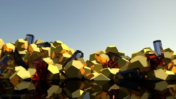 Dodecahedron pyrite with crystals desktop wallpapers