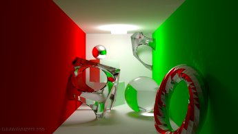 Ray tracing room with glass desktop wallpapers