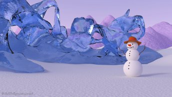 Snowman celebrating winter in his kingdom desktop wallpapers