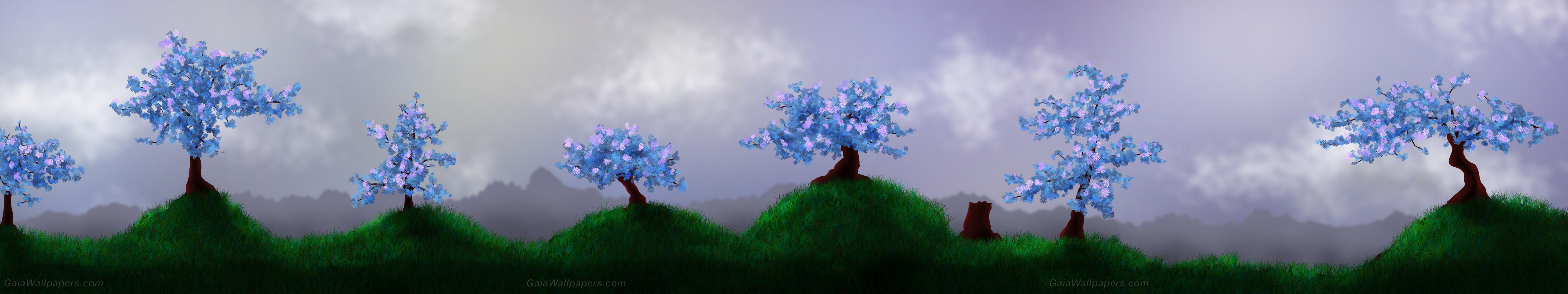 Trees in bloom in a world of serenity - Free desktop wallpapers